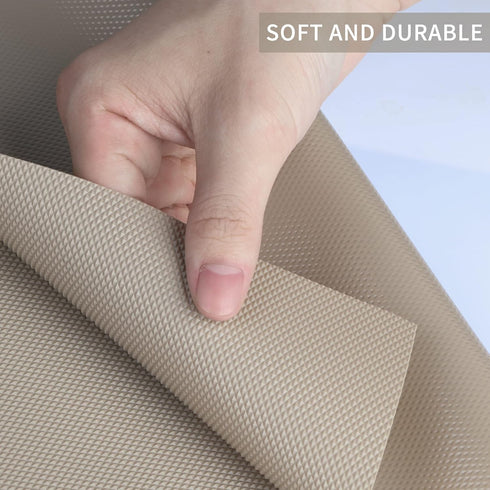 Kitchen Shelf Liner Drawer Liners, Non-Adhesive Refrigerator Liners Waterproof Fridge Mats with Strong Durable Kitchen Cabinets Mat for Drawers, Shelves, Pantry Khaki by HooTown