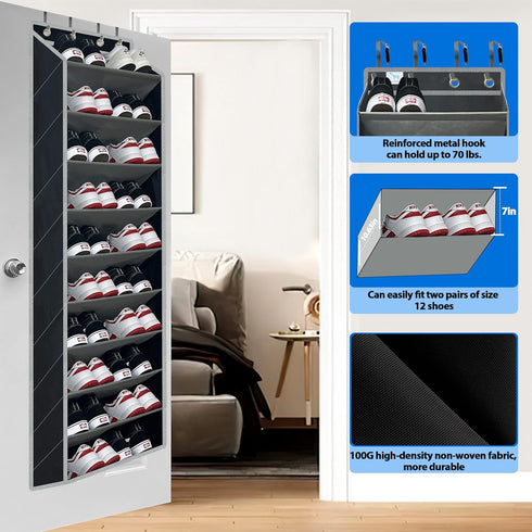 organizer,70 Capacity,20-30-Pair organizer,10 closet,New shoe Pounds Large over the door shoe Tiers shoe rack