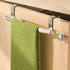 2 Pack mDesign Steel Over Door Curved Towel Bar Storage, Hanger for Cabinet or Cupboard, Holder Rack for Kitchen