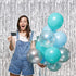 CHRORINE 2pcs 3ft x 8.3ft Silver Tinsel Foil Fringe Curtains for Birthday Graduation Engagement Party Decorations
