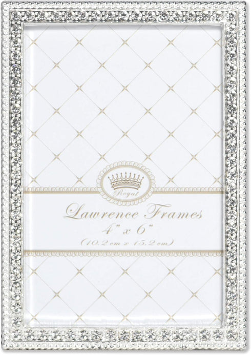 Lawrence Frames 4x6 Sarah Silver Metal Crystal Picture Frame