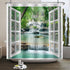 Baocicco Nature Landscape Shower Curtain, Summer Forest River Waterfall Lake Scenery, Waterproof Fabric 72x72 Inches