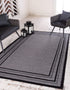 Unique Loom Outdoor Border Collection Area Rug, Multi Border, 2' 2" x 3' Rectangle, Gray/Black