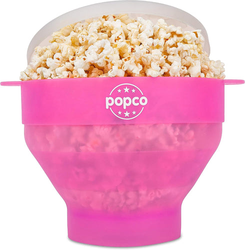 POPCO Silicone Microwave Popcorn Popper | Collapsible Bowl BPA Free and Dishwasher Safe - 15 Colors Available