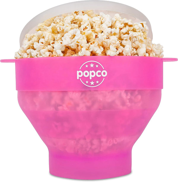 POPCO Silicone Microwave Popcorn Popper | Collapsible Bowl BPA Free and Dishwasher Safe - 15 Colors Available