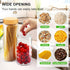 AISIPRIN Airtight Glass Jar with Lid - Glass Storage Containers with Screw On Bamboo Lids, 5Pcs Set