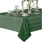 Newbridge Christmas Hunter Green Satin Stripe Fabric Tablecloth, 52 x 52 Inch Square, Holiday Woven Stripe