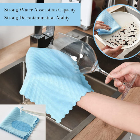 Zpallmeo 20 Pack Streak-Free Miracle Cleaning Cloths, Fish Scale Cleaning Cloth Reusable for Window, Nano Scale Easy