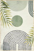RoomTalks 4x6 Mid Century Modern Washable Rug, Green Boho Cute Aesthetic Area Rugs for Bedroom Dining Living Room