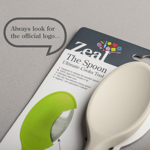 Zeal Scratch Non-Stick Cooking Spoon, Silicone, Cream, 30 cm
