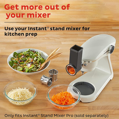 Instant Pot Slicer/ Shredder Attachment for Instant Stand Mixer Pro, Includes 2 Shredding Blades, Slicing Blade, Food
