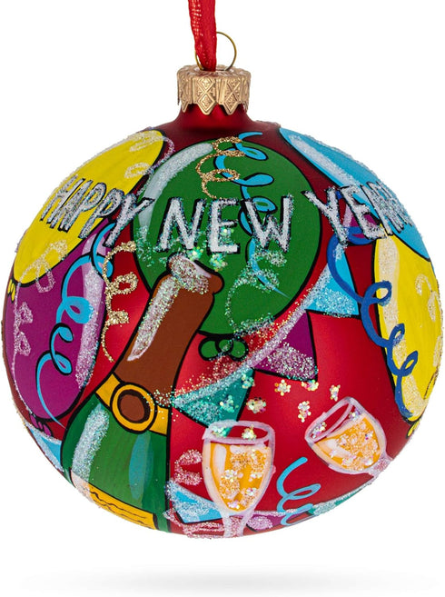 4 Inches Festive Celebration Glass Ball Christmas Ornament