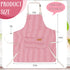 12 Handepo Pcs Cotton Aprons for Women Men with Pockets Soft Adjustable Bib Stripe Aprons for Cooking Kitchen Chef