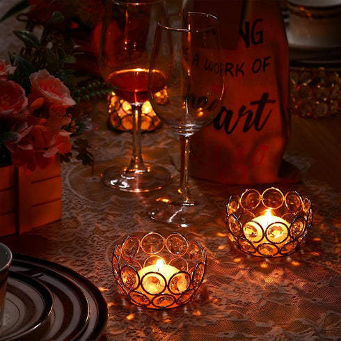 30 Potchen Pcs Tea Light Candle Holders - Crystal Votive Candle Holders Tealight Jewel Bowl Stands Decorative