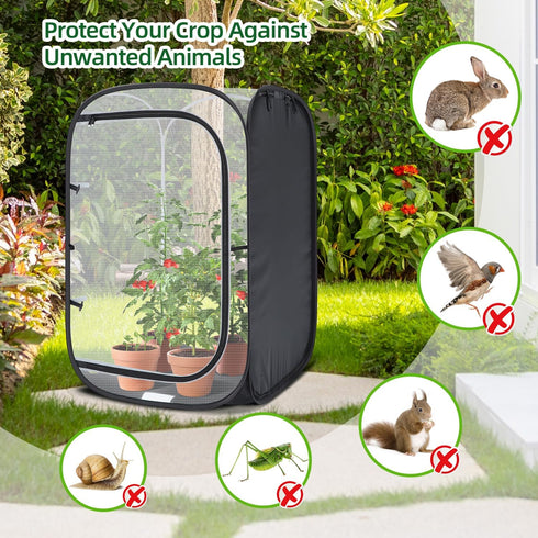 Ohuhu Mesh Plant Cover, Pop Up Garden Plant Protector Strawberry Cover Wind Protection for Plants Outdoor - Plants