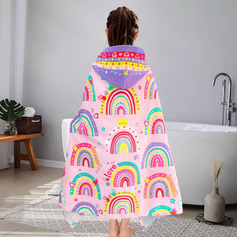 3-8Years, 30''X50, 100% Swimming,Rainbow VOOVA & MOVAS Hooded Towels for Kid Soft | Thick | Cotton | Absorbent Towel
