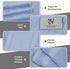 Set (6 Set, NOVA Luxury Linen - Hotel Quality Turkish Towel for Bathroom Pcs Towel Sky Blue)