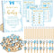 Patelai 321 Pcs Blue Bow Boy Baby Shower Games Decorations 5 Set a