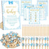 Patelai 321 Pcs Blue Bow Boy Baby Shower Games Decorations 5 Set a