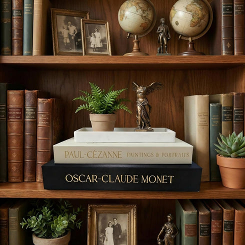 OUTDOORJERKER set 2|faux Decorative books for home decor fake books box of books for decoration on Bookshelf and Entry