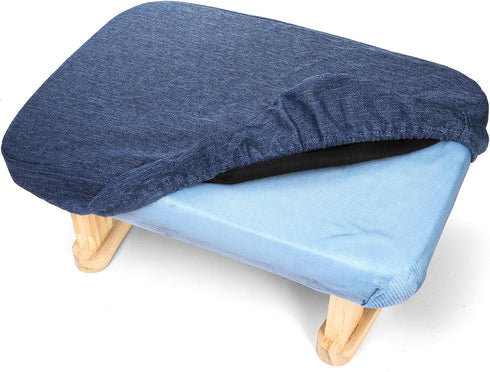 6.7''H Lawei Small Foot Stool Ottoman, Rectangle Fabric Footstool with Wood Legs, Shoe Seat Step Stool Under Desk