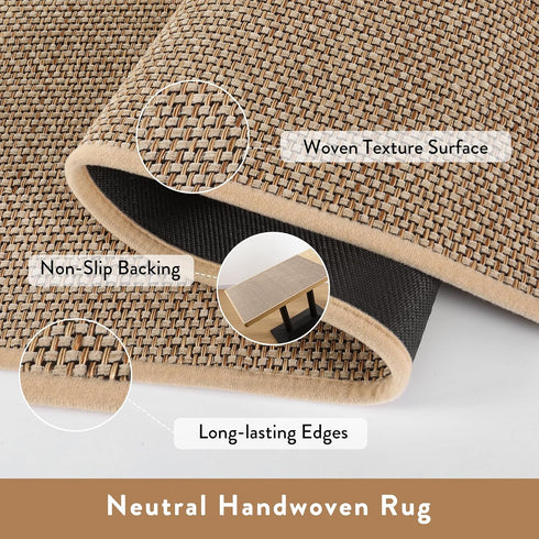 2x5 Lahome Noe Farmhouse Kitchen Runner, Entryway Runner Rug Non Slip for Entryway Indoor Washable Carpet for Hallway