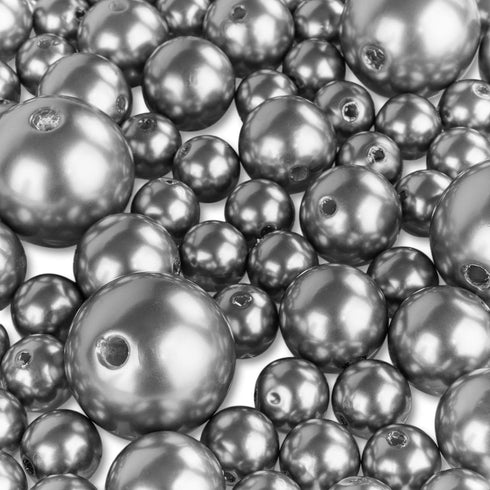 Super Z Outlet Glossy Polished Pearl Beads for DIY Jewelry, Vase Fillers, 8 Ounce Pack, 70 Pieces