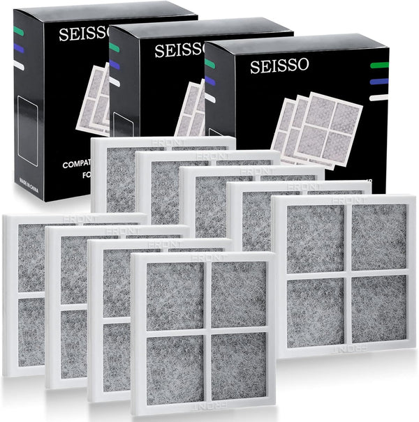 SEISSO LT120F Refrigerator Air Filter Replacement for LG - 9 Packs Compatible with Kenmore, Absorb Odors