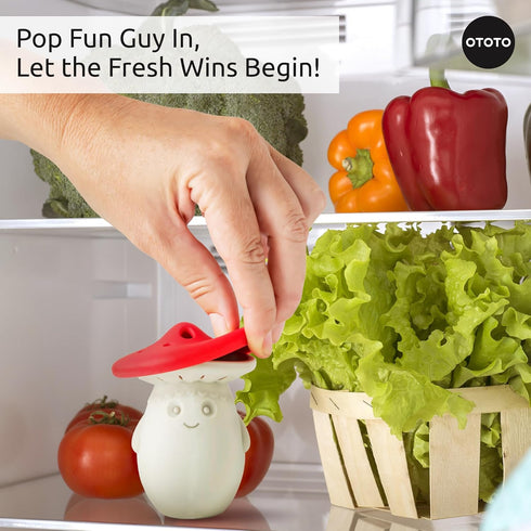 OTOTO Fridge Deodorizer, Baking Soda Odor Absorber for Refrigerator, Cute Kitchen Gift (Mushroom)