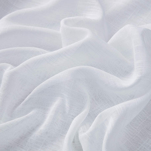 HLC.ME Abbey Faux Linen Textured Semi Sheer Privacy Sun Light Filtering Grommet Curtains for Bedroom & Living Room, 2