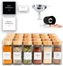 24PK Set 4oz, 374 SAVVY & SORTED Glass Spice Jars with Label, Bamboo Jar Spices Spice Labels, Pepper Grinder, Empty