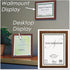 NuDell Certificate Frame | Walnut Brown | 8.5" x 11" Document Holder | Diploma & Picture Frames