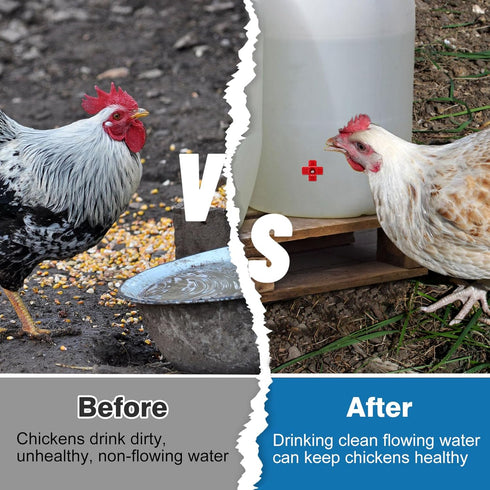 40 Pack Chicken Waterer Nipples - Easy Install Leakproof Poultry Watering System for Chicken Coop, Quail Duck Water