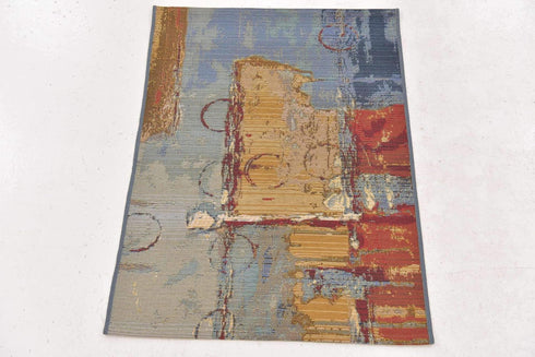 Unique Loom Outdoor Modern Collection Area Rug - Baja, 2' 2" x 3' 1" Rectangle, Multi/Beige for Outdoor Spaces