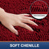 smiry Chenille U-Shaped Toilet Bathroom Rugs | Soft Absorbent Non-Slip Contoured Mats (24"x20", Burgundy)