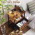 HETS010BR-1 LOAKEKEL Night Stand with Charging Station, Small Bedside Table with Fabric Drawer, Nightstand with USB