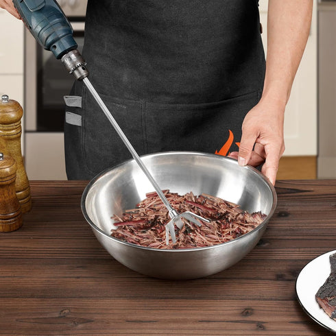 onlyfire 4 Inch Stainless Steel Pork Puller for Use with Standard Hand Drill