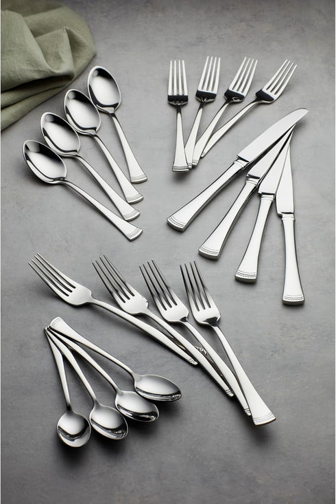 Lenox Portola Teaspoons Set of 4, Stainless Steel, 0.35