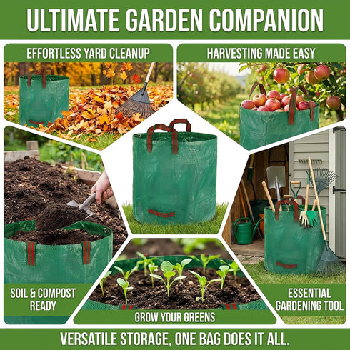 RAINFLOW 42 4 1PC Reusable Yard Waste Bags - Gallon Outdoor Trash Can,Reusable Lawn Leaf Bags,Standable Garden Waste