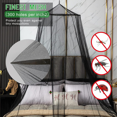 VISATOR Mosquito Net Bed Canopy for Girls,King Canopy Bed Curtains Queen Size from Ceiling,Dome Mosquito Netting Bed