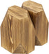 Set of 2 Rustic Burnt Solid Wood Geometric Style Bookends by MyGift