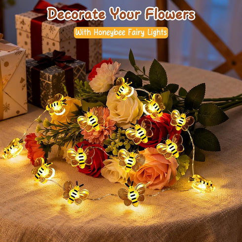Decor,10ft 30 Coquimbo Bee String Lights Room LED Cute Honeybee Fairy Lights Battery Operated, Birthday Gifts for Women