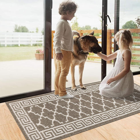 Pauwer Door Mat Indoor Entrance, 20"x59" Absorbent Dirt Trapper Welcome Mats, Washable Non Slip Runner Rugs for Hallway