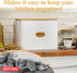 HOME PALETTE Countertop 2 Extra Large Bread Box for Kitchen Corner Breadbox for Homemade Bread Metal White Vertical