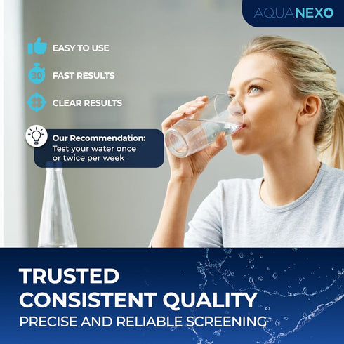 AQUANEXO 21 125 20 2 Parameters, + Drinking Water Test Strips + x Coliform Bacteria Test, pH Test Strips, Water Tester