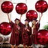 KatchOn Huge Metallic Red Balloons - 22 Inch, Pack of 6 Round 4D Mylar Balloons for Birthday, Anniversary Decorations