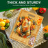 Large Bamboo Cutting Board with Built-In 3 Compartments and Juice Grooves, 17 x 12.6" Charcuterie Board for Kitchen