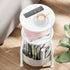 3-Tier 24in Small Round Side Table for Living Room with Storage Basket Small Space Saving End Table Nightstand Couch