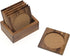 Lipper International Acacia Square with Cork Coasters and Caddy, 7-Piece Set