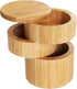 Totally Bamboo Triple Salt Cellar, 3 Tier Bamboo Kitchen Salt and Pepper Storage Box